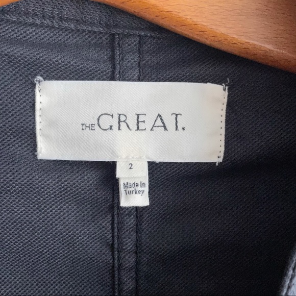The Great The Brigade Jacket Charcoal Cotton Linen Twill Size 2 - Picture 2 of 8